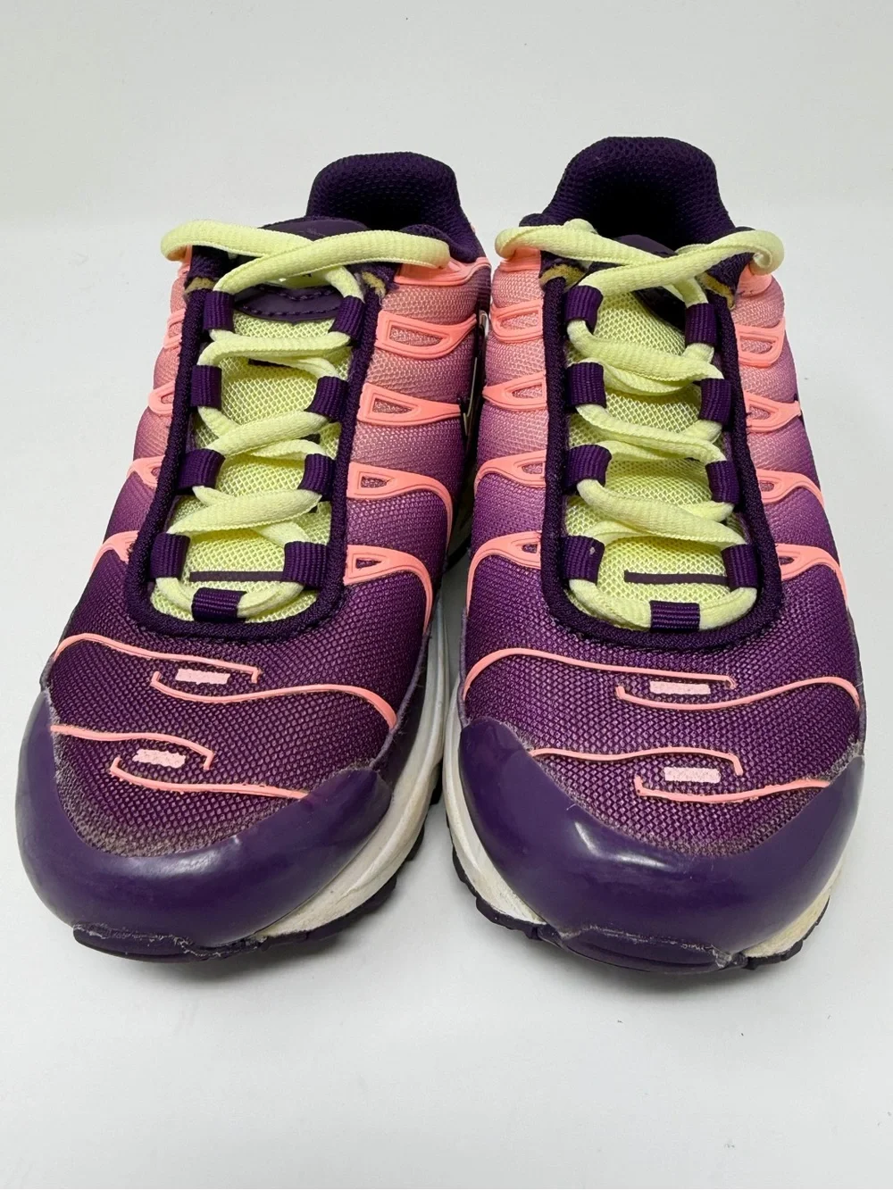 Nike Kids Purple Athletic Sneakers with Pink Accents and Lime Laces Sz. 11c